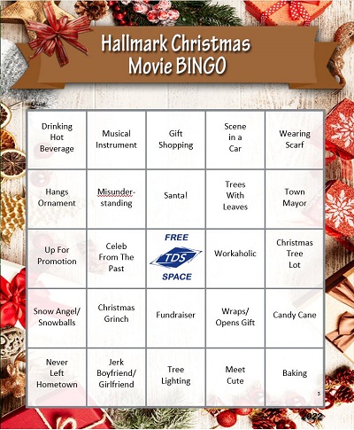 Hallmark Countdown to Christmas bingo 2022 | HelloTDS Blog
